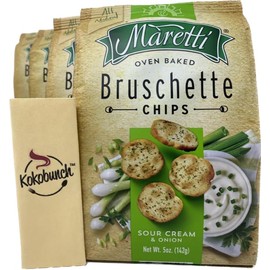 All Natural Bruschette Bruschetta Vegan Cracker Bruschettini Chips 4 PACK (5oz, Sour Cream And Onion)