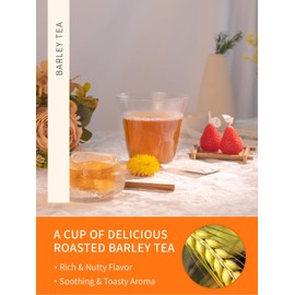 TeeLux Barley Tea Bags, Pure Roasted Barley Tea, Caffeine Free, Sugar Free, Nutty Flavor, 2g x 50 Bags