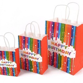 Rainbow Birthday Gift Paper Bag - Party Present Packaging & Anniversary Paper Bag Packaging Pouch 7ea