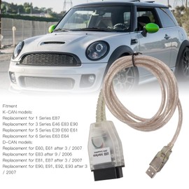 Yctze K+DCAN Diagnosewerkzeug, OBD2 Scanning Diagnosetool USB Schnittstelle mit CD Ersatz für 3er Serie E46 E83 E90, OBDII Scanner, Diagnose Scanner, USB Diagnosekabel