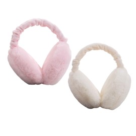 Dinghaole 2Pcs Winter Ear Warmers,Winter Ear Muffs Foldable,Ear Covers for Cold Weather,Warm Windproof Plush Earmuffs Foldable,Fluffy Ear Muffs Women,Gift for Winter Outdoor,Heated Ear Muffs