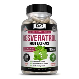 Resveratrol Capsules Anti-Aging Antioxidants, Brain Support, Radiant Skin
