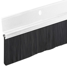 Brush Sweep Door Sweep with 1" Aluminum Holder and 1 1/2" Black Brush (4 FT Long Clear Anodized)