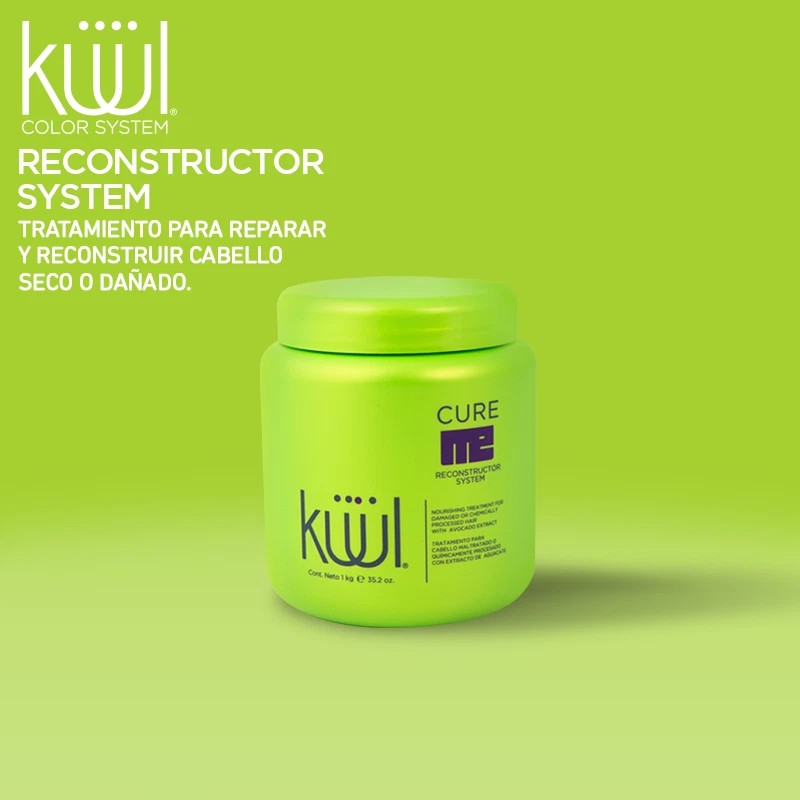 KUUL Cure Me Reconstructor System Cream Damaged Hair Avocado Extract