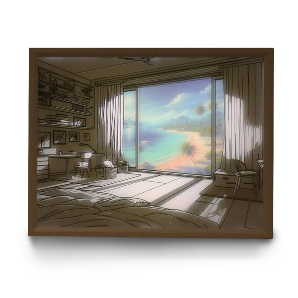 ZIOSTAND WOODMENT Liint LED Frame Mood Light with Seasonal Window