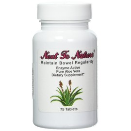 Next to Nature Tablets: Herbal Aid to Regularity, Pure Aloe Vera Dietary Supplement, 75 Tablets