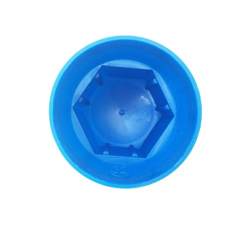 Matel Service 10x Blue Wheel Nut Caps Diameter 32 mm