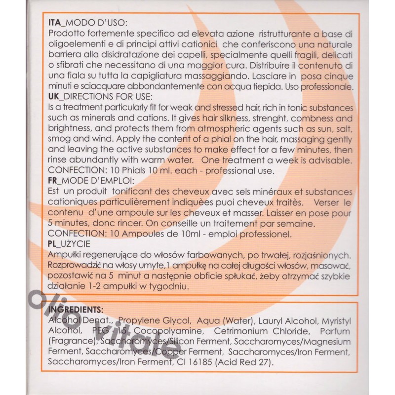 Susan Darnell Lotion Treated Hair 10 Ampoules of 10 ml