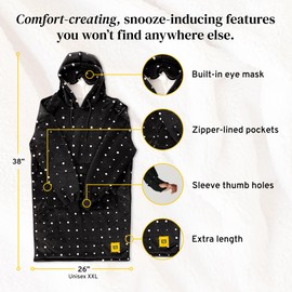 Big Blanket Co Big Blanket Hideout Hoodie Black Dots | Soft, Cozy Comfort for the Whole Family | 2025 Edition
