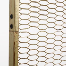 Christopher Knight Home Hailey Metal Room Divider Screen, Tall Single Panel Mesh Privacy Screen, Iron Frame and Modern Design Room Separation, Free Standing Wall Partition, Gold Brushed Brown+Black
