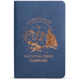 Legend National Parks Passport – US & Canada Park Passport Book with State Map & Bucket List Checklist – Adventure Planner Journal (Smoke Blue Gold Foil)