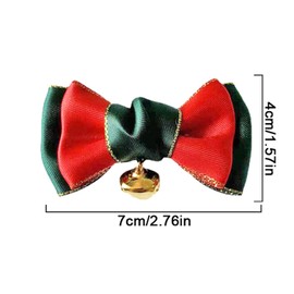 Dzrige Christmas Bows with Bells Christmas Bowknot Mini Satin Bow Accessories DIY Craft Gift Xmas Tree Hanging Ornaments New Year Wedding Home Décor