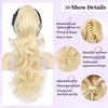Vejamotowa Ponytail Extension Curly Wavy, 22" Bleach Blonde Claw Clip