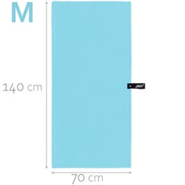 Actidry Microfiber towel - XL/L/M - 10 colors - light, quick-drying, highly absorbent - gym, sport, fitness, hiking, camping, yoga, hair, kids towels, medium - M 70 x 140 cm - turquoise-blue