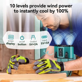 Astaowl 20000mAh Personal Waist Fan, USB Rechargeable Clip The Waist For Working,10 Speed & 40H Cooling and Heatstroke Prevention For Outdoor Travel Camping (Blue, 20000mAh)