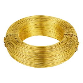 Cheriswelry Aluminum Wire 22 Gauge Bendable Metal Craft Wire Gold for Jewelry Making Dolls Skeleton DIY Crafts