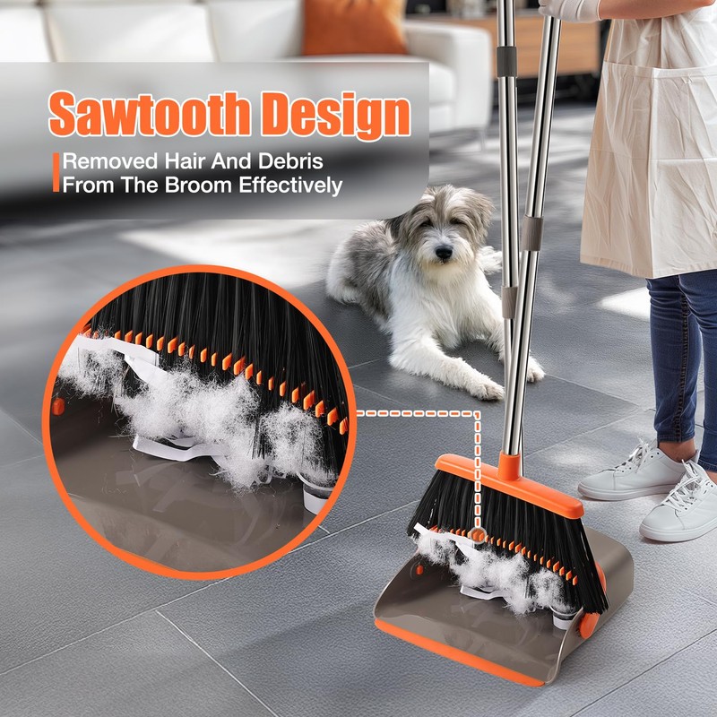 Broom and Dustpan Set, Upgraded Broom with Dustpan Combo Set
