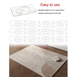 Henmany Transparent Acrylic Quilting Templates: Free Motion Stencils & Patchwork Tools, Non-Slip DIY Craft Supplies for Quilters and Sewing Enthusiasts(B)