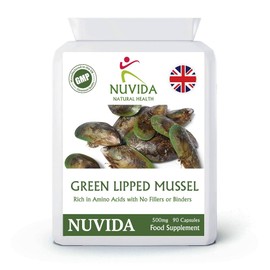 Nuvida Green Lipped Mussel Capsules - High Strength Green Lipped Mussel for Humans - 90 Capsules - Ethically Sourced Green Lipped Mussel Extract from a Sustainable Environment in New Zealand