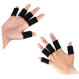 FOMIYES Sports Finger Sleeves Nylon Elastic Protector Thumb Guard Finger Braces for Volleyball Basketball Exercise Breathable and Comfortable