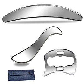 Masaje de herramienta de raspador, acero inoxidable Gua 3 en 1 Muscle Rhraper Tool Toat Forse Gua Sha Massage Guasha para fisioterapia