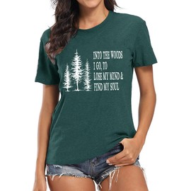 Graphic Tees for Women Moisture Wicking Cooling Shirts Athletic Gym Workout Tops Funny Hiking Outdoor Clothing, Green XX-Large