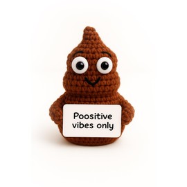 AltrEgo Emotional Support Positive Poo Guru Crochet Toy, Handmade, with Message Card | Anniversary Birthday Gratitude Couple Mini, Décor, Inspirational Motivational Funny Thank You