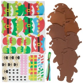 Baker Ross FX288 Christmas Elf Bear Mix and Match Decorations Kits - Pack of 8, Kids Christmas Decorations Craft Kit, Arts and Crafts Christmas Decorations