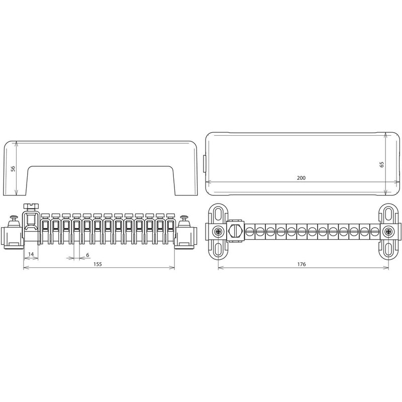 Dehn +Söhne 4013364027824 Potential Equalization Rail 563 030 13 x