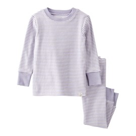 little planet by carter's unisex-baby Baby and Toddler 2-piece Pajamas made with Organic Cotton, Lilac Stripe, 9 Months