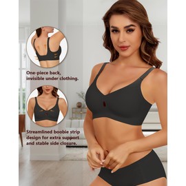 HORISUN Women's Wireless Bras No Underwire Push Up Bras Soft Support Comfort Full Coverage Seamless Everyday Bra,Balck,M Black