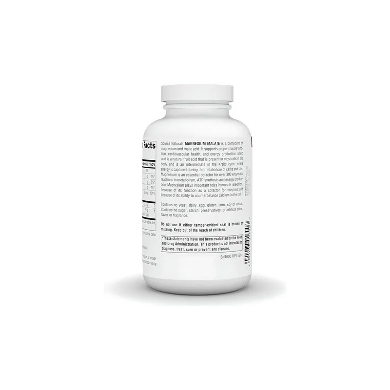 Source Naturals Magnesium Malate 3750 mg 200 cápsulas Sin sabor
