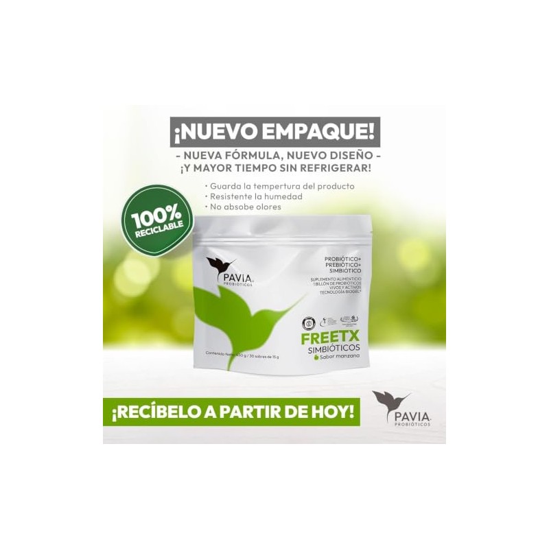 Probióticos Vivos FreeTX en Biogel con Fibra y Prebióticos Apoyo