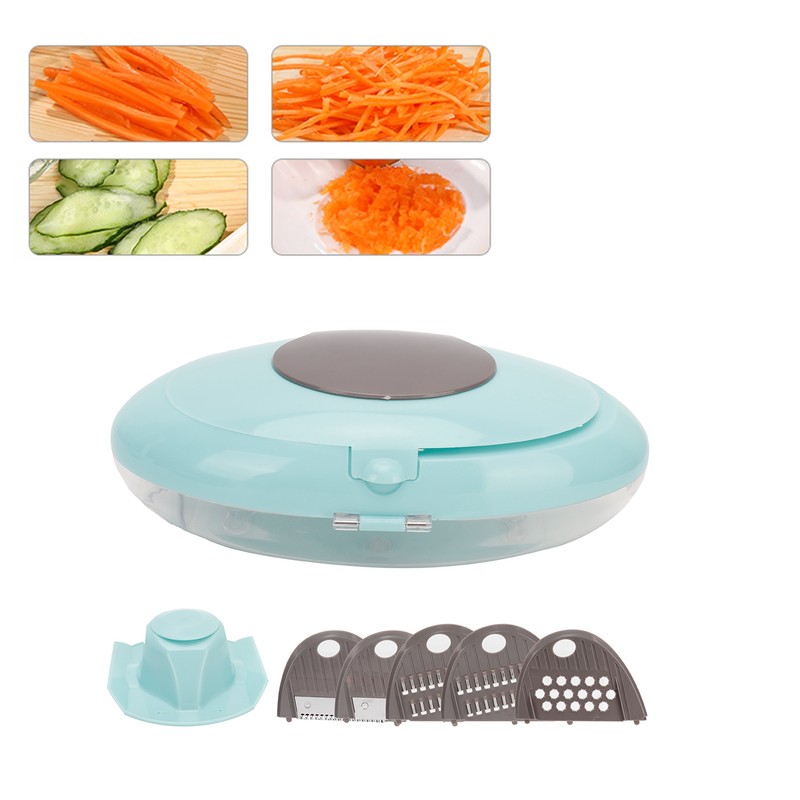 Manual Vegetable Cutter 6-in-1 Food Chopper Fruit Shredder Kitchen Accessory