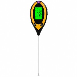 4-in-1 Soil Moisture Meter for Plants, Digital Soil pH Tester with Temperature & Sunlight Meter, Backlit LCD Soil Tester for Indoor Outdoor Plants, Garden, Lawn & Farm
