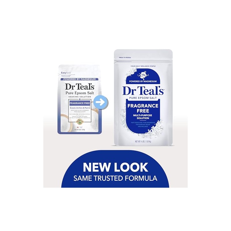 Dr Teals Unscented Epsom Salt, 1.8kg.