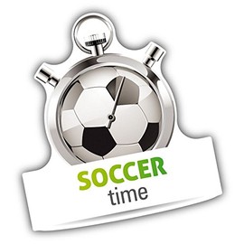 Zirni Stopwatch Soccer Time Sticker Decal Design 4'' X 5''