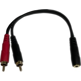 JEUME Line Cable, 2 x RCA Pin (Male) = 0.14 inch (3.5 mm) Φ Stereo Mini Jack (Female) Conversion Cable, 5.9 inches (15 cm), 2RMSF/0.15
