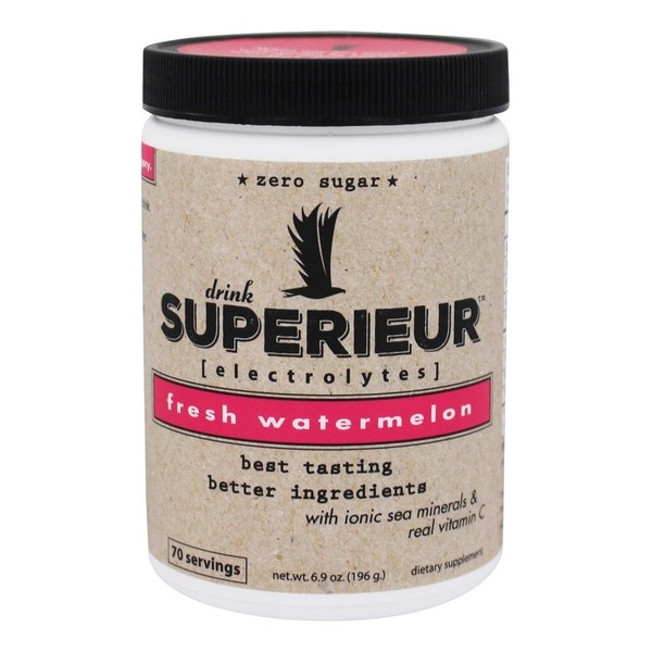 Superieur Electrolytes - Electrolyte Hydration Powder, Watermelon, 70 Servings - Keto Friendly, Non-GMO, Zero Sugar, Vegan