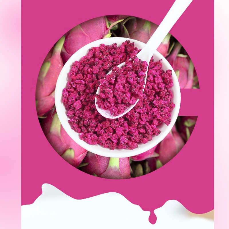 TXDYNLLK Freeze-Dried Diced Dragon Fruit 5.3oz(150g) Single Ingredient, No Added