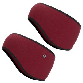 PATIKIL Ear Warmer Headband, 2 Pack Polar Fleece Ear Warmer Winter Stretchy Running Sweatband Outdoor Essential for Jogging Walking Skiing, Burgundy