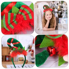 IWOWHERO 2Pcs Colorful Sequin Christmas Headdress Durable Festival Party Hairbands with Stable Frame Xmas Costume Accessory for Adults
