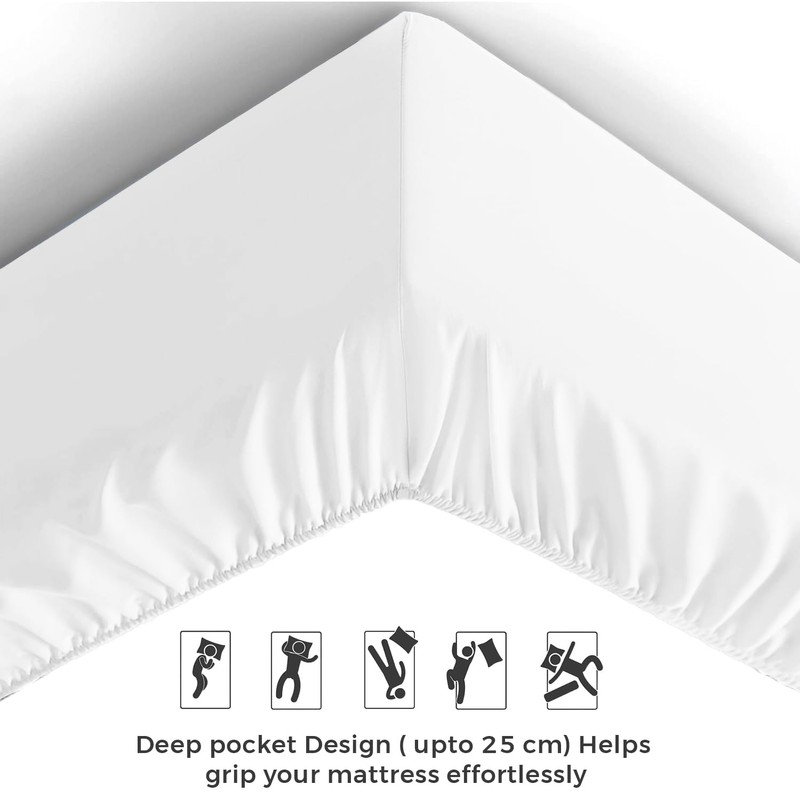 Aspire Homeware Single Fitted Sheet - 25 cm Deep Hotel