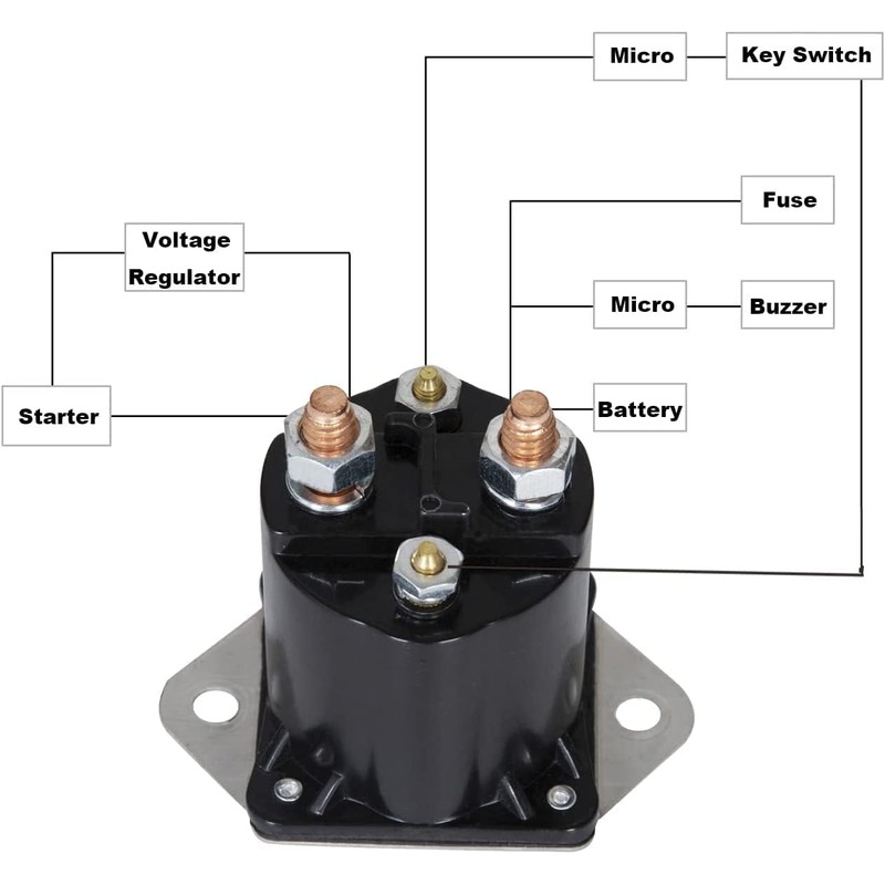 Viefow 12V Club Car Starter Solenoid,Gas Golf Cart Solenoid Fits