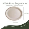 48 Pack Oval Paper Plates 12 Inch 100% Compostable Heavy-Duty