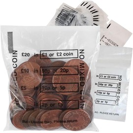 200 Pack GBP Pounds Money Bags - Strong Cash Bags for Organising and Storing Currency! Perfect for Banking Fiat Coins