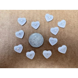 14MM GERMAN PLEXI CRYSTAL MATTE WITH RHINESTONE CENTER HEART PENDANT  (12 PCS)