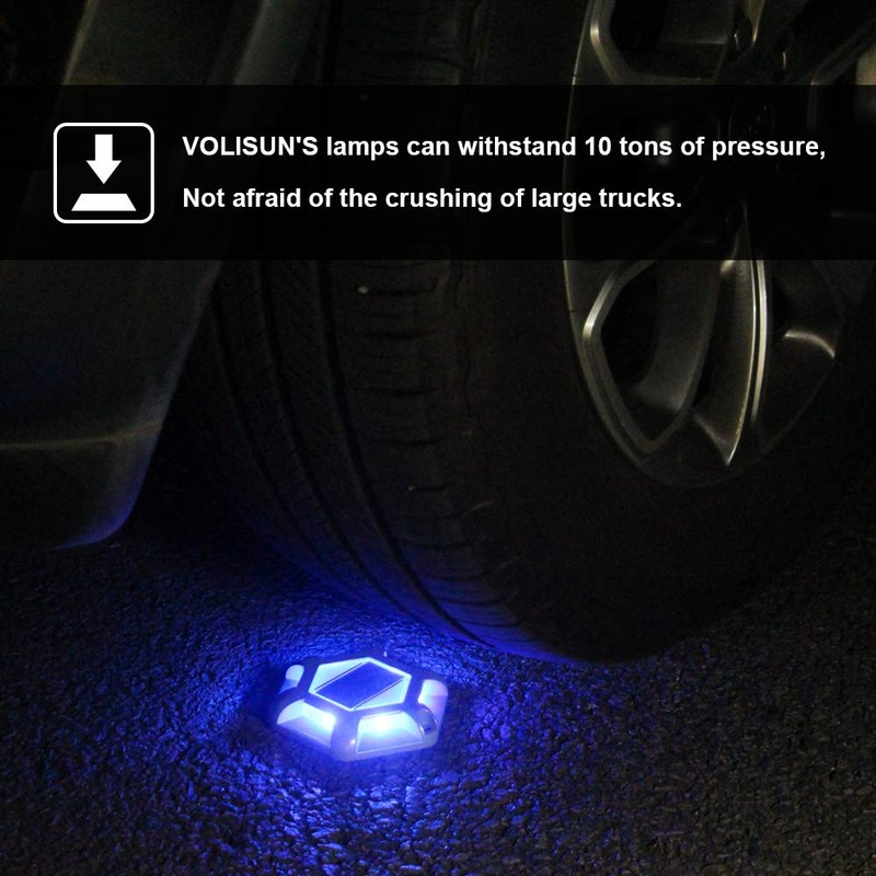 Solar Dock Lights Driveway Deck Lights,VOLISUN 12-Pack Waterproof 1200mAh Wireless