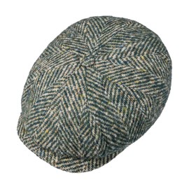 Stetson Hatteras Wool Colour Neps Flat Cap Men - Men´s hat with Peak, Lining Winter Autumn-Winter - 59 cm Green