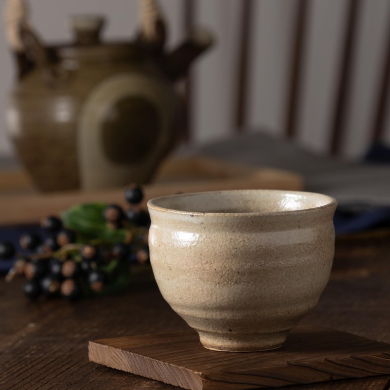 Marui Pottery Shigaraki Ware 3-4497 Hechimon Tea Cup, Capacity: Approx.